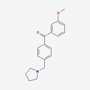 molecular formula C19H21NO2 B1604354 3-甲氧基-4'-吡咯烷基甲基二苯甲酮 CAS No. 898775-99-0