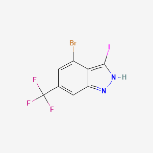 molecular formula C8H3BrF3IN2 B1604364 4-溴-3-碘-6-(三氟甲基)-1H-吲唑 CAS No. 1000341-30-9