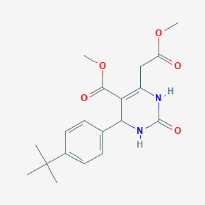 B1604379 Methyl 4-[4-(tert-butyl)phenyl]-6-(2-methoxy-2-oxoethyl)-2-oxo-1,2,3,4-tetrahydro-5-pyrimidinecarboxylate CAS No. 952183-65-2