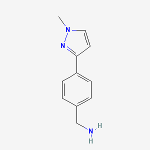 molecular formula C11H13N3 B1604380 4-(1-甲基-1H-吡唑-3-基)苯甲胺 CAS No. 915707-40-3