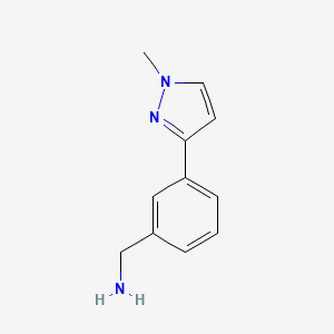 molecular formula C11H13N3 B1604382 3-(1-methyl-1H-pyrazol-3-yl)benzylamine CAS No. 910037-10-4