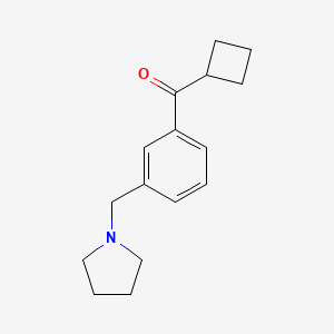 molecular formula C16H21NO B1604389 Cyclobutyl 3-(pyrrolidinomethyl)phenyl ketone CAS No. 898770-96-2