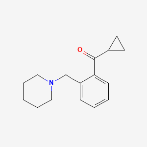 molecular formula C16H21NO B1604390 2-(Pipéridinométhyl)phényl cyclopropyl cétone CAS No. 898773-83-6