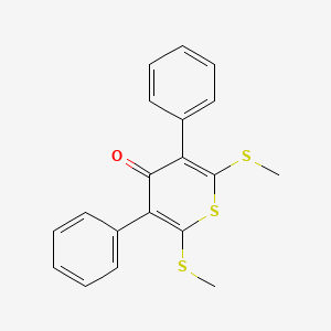 molecular formula C19H16OS3 B1604442 2,6-Bis(methylthio)-3,5-diphenyl-4H-thiopyran-4-one CAS No. 24097-29-8