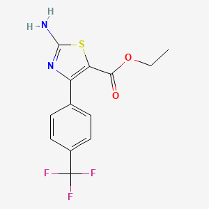 molecular formula C13H11F3N2O2S B1604463 Ethyl 2-amino-4-(4-(trifluoromethyl)phenyl)thiazole-5-carboxylate CAS No. 887267-75-6