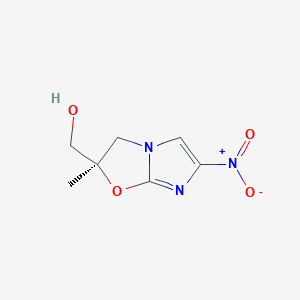 molecular formula C7H9N3O4 B1604479 (R)-(2-Methyl-6-nitro-2,3-dihydro-imidazo[2,1-b]oxazol-2-yl)-methanol CAS No. 681491-16-7