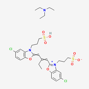 molecular formula C31H41Cl2N3O8S2 B1604524 3-[5-Chloro-2-[2-[[5-chloro-3-(3-sulfopropyl)-1,3-benzoxazol-2-ylidene]methyl]but-1-enyl]-1,3-benzoxazol-3-ium-3-yl]propane-1-sulfonate;N,N-diethylethanamine CAS No. 39201-42-8