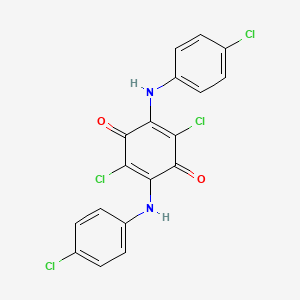 molecular formula C18H10Cl4N2O2 B1604596 2,5-Dichloro-3,6-bis(4-chloroanilino)cyclohexa-2,5-diene-1,4-dione CAS No. 6201-69-0