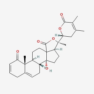 molecular formula C28H34O6 B1604600 (1R,2R,5S,6R,12S,13R)-6-[(2R)-4,5-Dimethyl-6-oxo-2,3-dihydropyran-2-yl]-2-hydroxy-6,13-dimethyl-7-oxapentacyclo[10.8.0.02,9.05,9.013,18]icosa-15,18-diene-8,14-dione CAS No. 57423-72-0