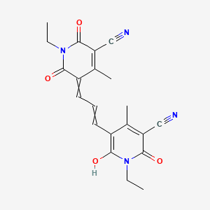 B1604621 5-[3-(5-Cyano-1-ethyl-4-methyl-2,6-dioxopyridin-3-ylidene)prop-1-enyl]-1-ethyl-6-hydroxy-4-methyl-2-oxopyridine-3-carbonitrile CAS No. 28172-08-9