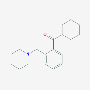 molecular formula C19H27NO B1604665 Cyclohexyl 2-(piperidinomethyl)phenyl ketone CAS No. 898773-89-2