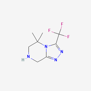 molecular formula C8H11F3N4 B1604671 5,5-Dimethyl-3-(trifluoromethyl)-5,6,7,8-tetrahydro-[1,2,4]triazolo[4,3-a]pyrazine CAS No. 723286-97-3