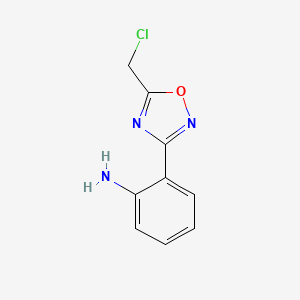 molecular formula C9H8ClN3O B1604683 2-(5-(Chloromethyl)-1,2,4-oxadiazol-3-yl)aniline CAS No. 886365-74-8