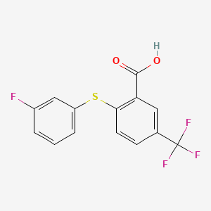 molecular formula C14H8F4O2S B1604766 2-[(3-氟苯基)硫]-5-(三氟甲基)苯甲酸 CAS No. 53542-36-2