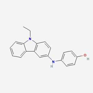 molecular formula C20H18N2O B1604811 Phenol, 4-[(9-ethyl-9H-carbazol-3-yl)amino]- CAS No. 6358-26-5