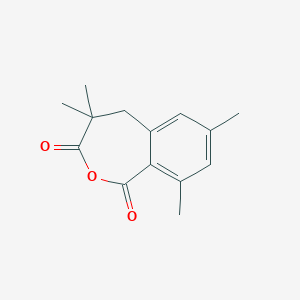 molecular formula C14H16O3 B1604963 4,4,7,9-tetramethyl-5H-2-benzoxepine-1,3-dione CAS No. 23342-31-6
