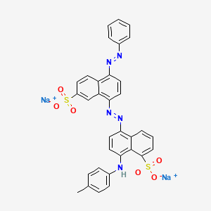 molecular formula C33H23N5Na2O6S2 B1605124 Disodium 8-((4-methylphenyl)amino)-5-((4-(phenylazo)-7-sulphonatonaphthyl)azo)naphthalenesulphonate CAS No. 6406-32-2