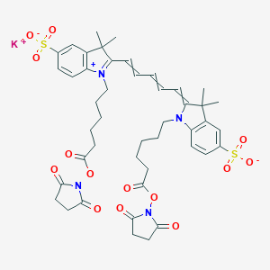 molecular formula C45H51KN4O14S2 B016052 钾；1-[6-(2,5-二氧代吡咯烷-1-基)氧基-6-氧代己基]-2-[5-[1-[6-(2,5-二氧代吡咯烷-1-基)氧基-6-氧代己基]-3,3-二甲基-5-磺酸吲哚-1-鎓-2-基]五-2,4-二烯亚基]-3,3-二甲基吲哚-5-磺酸盐 CAS No. 252255-42-8