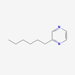 molecular formula C10H16N2 B1605258 Pyrazine, hexyl- CAS No. 28217-91-6