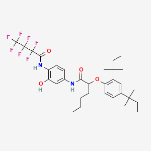 molecular formula C32H41F7N2O4 B1605361 Hexanamide, 2-[2,4-bis(1,1-dimethylpropyl)phenoxy]-n-[4-[(2,2,3,3,4,4,4-heptafluoro-1-oxobutyl)amino]-3-hydroxyphenyl]- CAS No. 2923-93-5