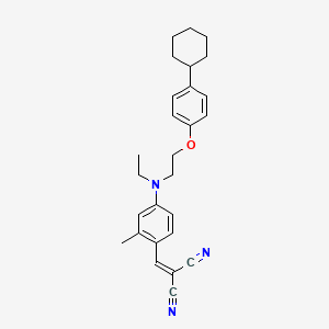 B1605368 [[4-[[2-(4-Cyclohexylphenoxy)ethyl]ethylamino]-2-methylphenyl]methylene]malononitrile CAS No. 54079-53-7