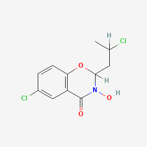 B1605377 6-Chloro-2-(2-chloropropyl)-2,3-dihydro-3-hydroxy-4H-1,3-benzoxazin-4-one CAS No. 63482-60-0