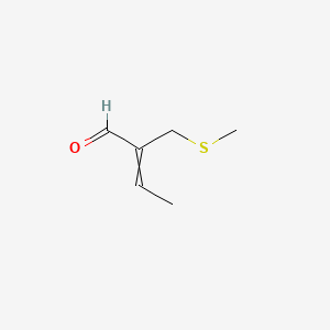 B1605391 2-[(Methylsulfanyl)methyl]but-2-enal CAS No. 40878-72-6