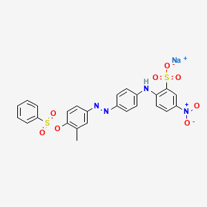 molecular formula C25H19N4NaO8S2 B1605418 Sodium 2-((4-((3-methyl-4-((phenylsulphonyl)oxy)phenyl)azo)phenyl)amino)-5-nitrobenzenesulphonate CAS No. 6408-90-8