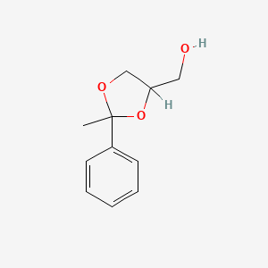 molecular formula C11H14O3 B1605519 2-Methyl-2-phenyl-1,3-dioxolane-4-methanol CAS No. 4361-60-8