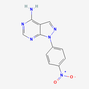 molecular formula C11H8N6O2 B1605526 1-(4-Nitrophenyl)-1h-pyrazolo[3,4-d]pyrimidin-4-amine CAS No. 65973-73-1