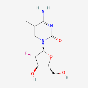 molecular formula C10H14FN3O4 B1605546 4-amino-1-[(2R,3S,4R,5R)-3-fluoro-4-hydroxy-5-(hydroxymethyl)oxolan-2-yl]-5-methylpyrimidin-2-one CAS No. 78636-53-0
