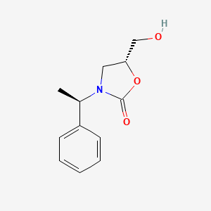 molecular formula C12H15NO3 B1605643 (5R)-5-(hydroxymethyl)-3-[(1R)-1-phenylethyl]-1,3-oxazolidin-2-one CAS No. 480424-73-5