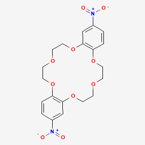 molecular formula C20H22N2O10 B1605664 Dibenzo[b,k][1,4,7,10,13,16]hexaoxacyclooctadecin, 6,7,9,10,17,18,20,21-octahydro-2,13-dinitro- CAS No. 32082-45-4