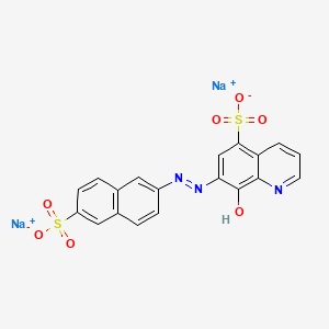 molecular formula C19H11N3Na2O7S2 B1605673 Disodium 8-hydroxy-7-[(6-sulphonato-2-naphthyl)azo]quinoline-5-sulphonate CAS No. 56932-43-5