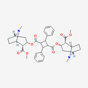 molecular formula C38H46N2O8 B1605676 双[2-(甲氧羰基)-8-甲基-8-氮杂双环[3.2.1]辛-3-基] 2,4-二苯基环丁烷-1,3-二羧酸酯，立体异构体 CAS No. 490-17-5