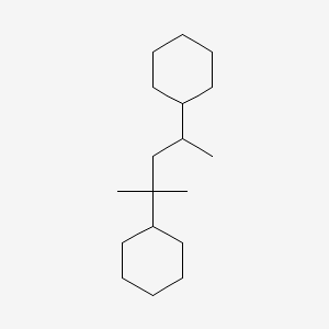 molecular formula C18H34 B1605677 Cyclohexane, 1,1'-(1,1,3-trimethyl-1,3-propanediyl)bis- CAS No. 38970-72-8