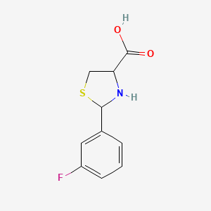 molecular formula C10H10FNO2S B1605768 2-(3-Fluorophenyl)-1,3-thiazolidine-4-carboxylic acid CAS No. 333408-47-2