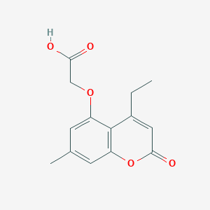 molecular formula C14H14O5 B1605879 Acide 2-((4-éthyl-7-méthyl-2-oxo-2H-chromén-5-yl)oxy)acétique CAS No. 690681-33-5