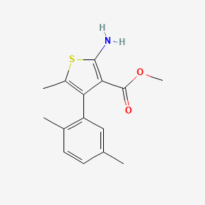 molecular formula C15H17NO2S B1606004 2-氨基-4-(2,5-二甲苯基)-5-甲硫代吩-3-羧酸甲酯 CAS No. 350990-17-9
