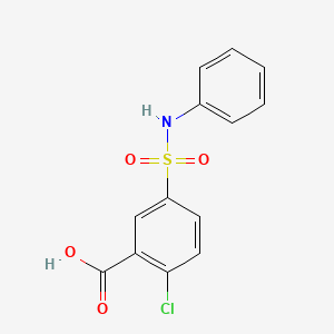 molecular formula C13H10ClNO4S B1606074 苯甲酸，2-氯-5-[(苯氨基)磺酰基]- CAS No. 68189-34-4