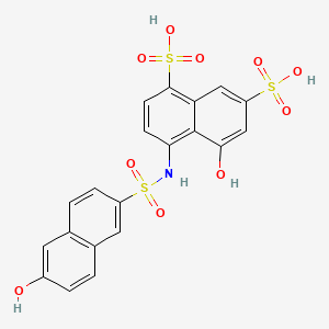 molecular formula C20H15NO10S3 B1606257 5-Hydroxy-4-(((6-hydroxy-2-naphthyl)sulphonyl)amino)naphthalene-1,7-disulphonic acid CAS No. 6535-71-3