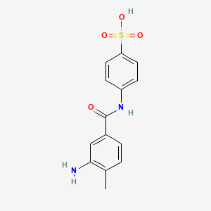 molecular formula C14H14N2O4S B1606309 4-(3-Amino-4-methylbenzamido)benzene-1-sulfonic acid CAS No. 43035-26-3