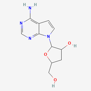 molecular formula C11H14N4O3 B1606387 2-(4-Aminopyrrolo[2,3-d]pyrimidin-7-yl)-5-(hydroxymethyl)oxolan-3-ol CAS No. 40725-89-1