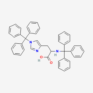molecular formula C44H37N3O2 B1606388 2-(Tritylamino)-3-(1-tritylimidazol-4-yl)propanoic acid CAS No. 74853-62-6