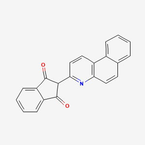 molecular formula C22H13NO2 B1606410 1H-Indene-1,3(2H)-dione, 2-benzo[f]quinolin-3-yl- CAS No. 63216-89-7