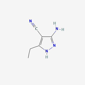 molecular formula C6H8N4 B1606441 3-Amino-5-ethyl-1h-pyrazole-4-carbonitrile CAS No. 63680-91-1