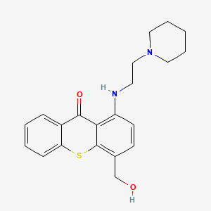 molecular formula C21H24N2O2S B1606465 9H-噻吨-9-酮，4-(羟甲基)-1-[[2-(1-哌啶基)乙基]氨基]- CAS No. 16140-27-5