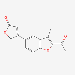 molecular formula C15H12O4 B1606473 4-(2-Acetyl-3-methyl-5-benzofuryl)furan-2(5H)-one CAS No. 3447-79-8