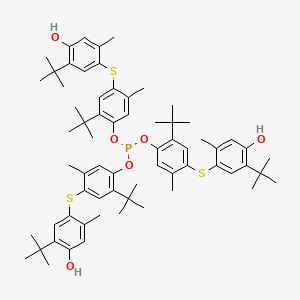 molecular formula C66H87O6PS3 B1606530 Tris[2-tert-butyl-4-(5-tert-butyl-4-hydroxy-2-methylphenyl)sulfanyl-5-methylphenyl] phosphite CAS No. 36339-47-6