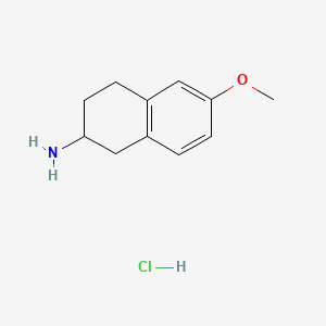 molecular formula C11H16ClNO B1606544 6-Methoxy-1,2,3,4-tetrahydro-naphthalen-2-ylamine hydrochloride CAS No. 4003-88-7